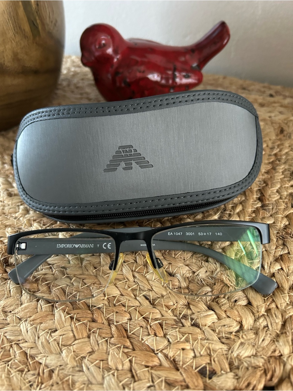 Emporio Armani Men’s Black Rectangular Eyeglasses